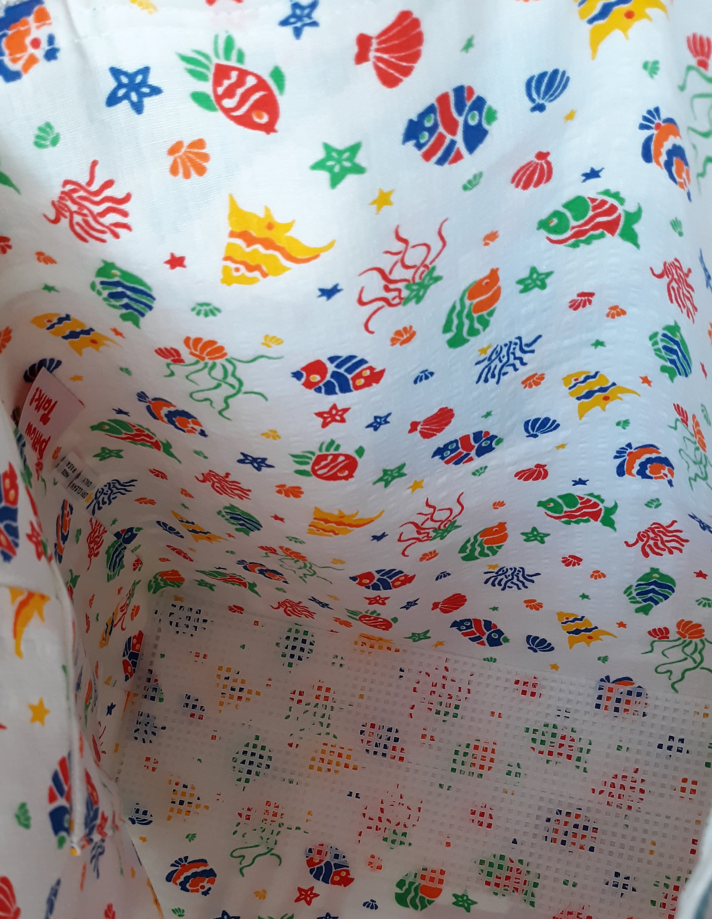 Beach Print Tote Bag, Waterproof Outdoor Fabric "Cabana"