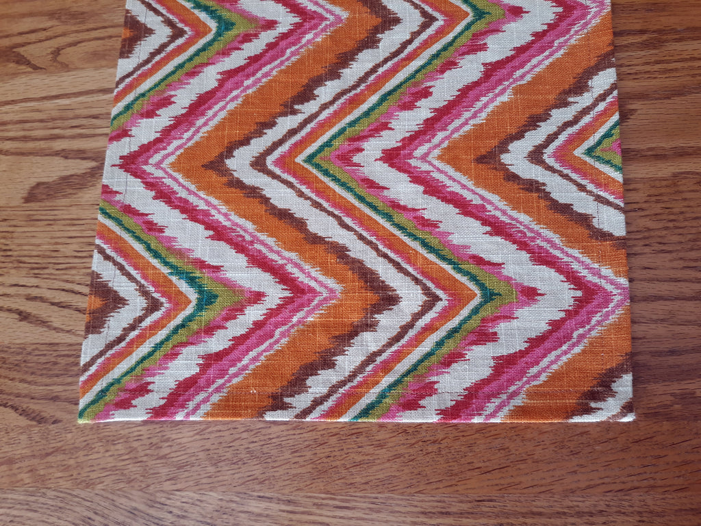 Vibrant Art Deco Table Runner, 12" x 32" 100% Cotton