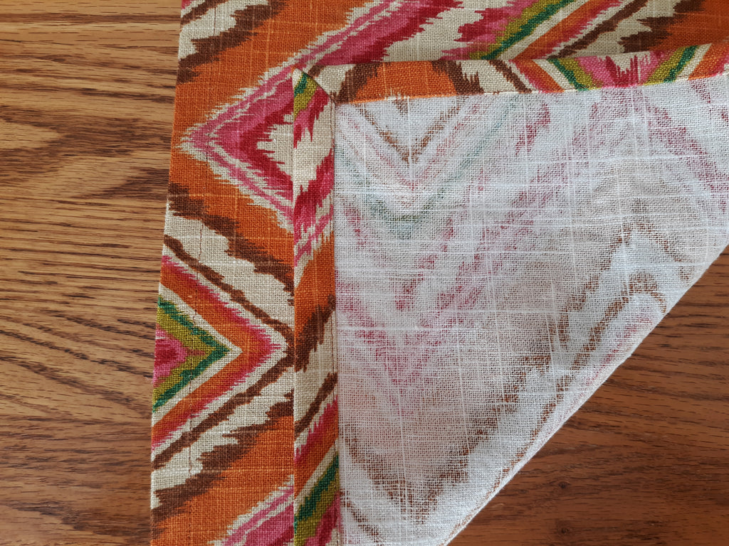 Vibrant Art Deco Table Runner, 12" x 32" 100% Cotton