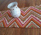 Vibrant Art Deco Table Runner, 12" x 32" 100% Cotton