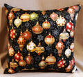 Holiday Throw Pillow Cover, Christmas Ornament Vintage 100% Cotton, Handmade