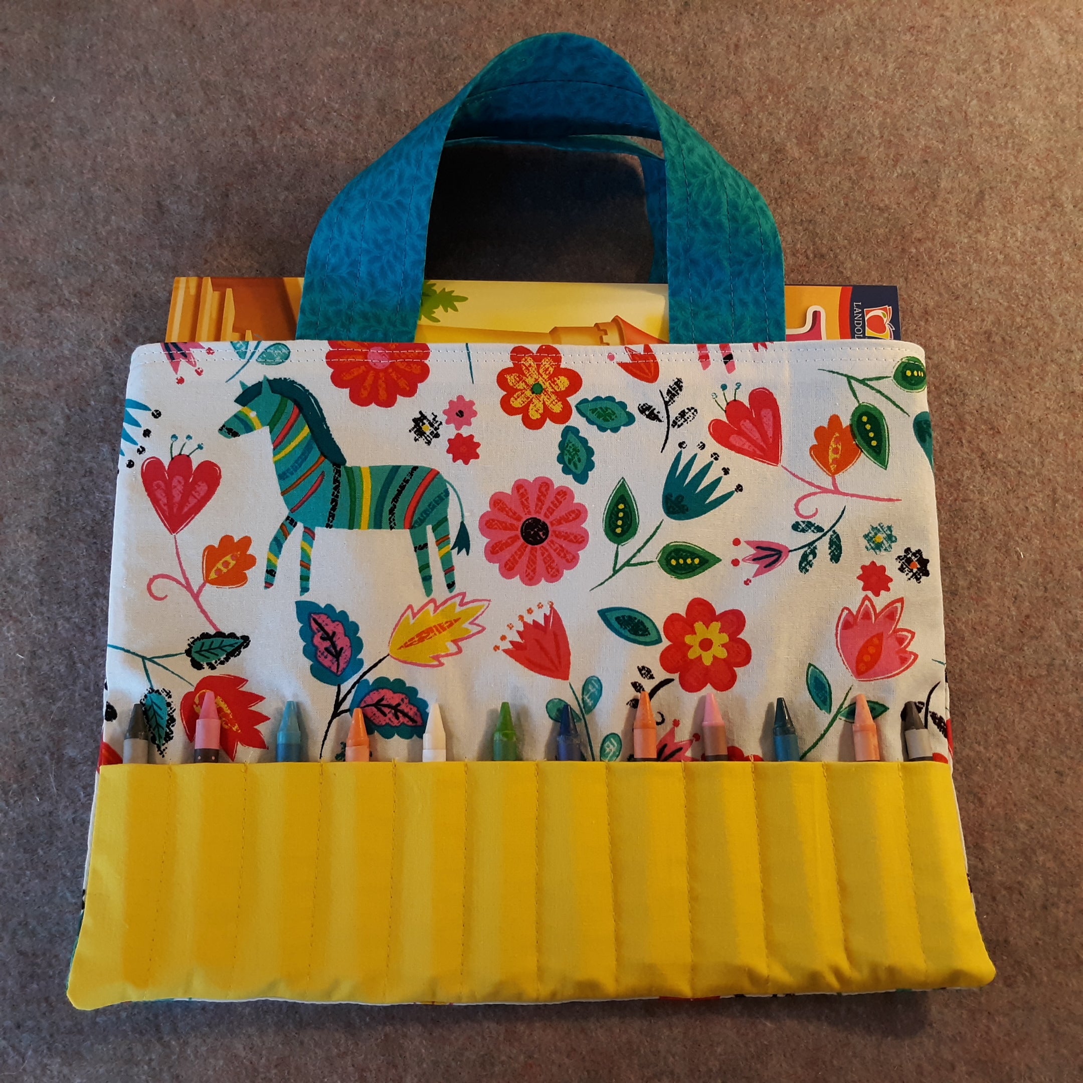 Coloring Book Tote with Crayons
