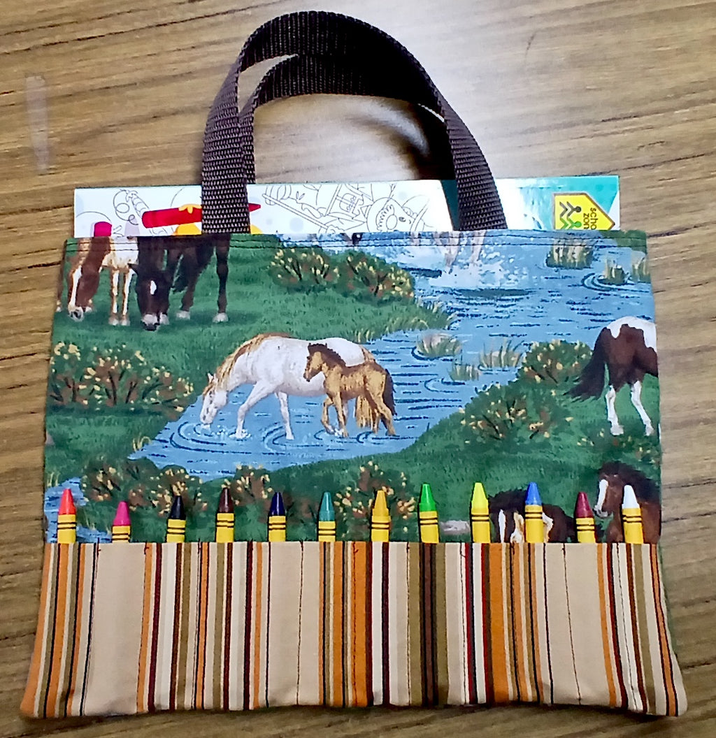Coloring Book Tote with Crayons