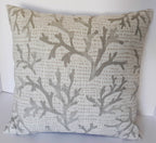 Coastal Design Throw Pillow Cover, 16" Taupe Sea Coral 100% Cotton