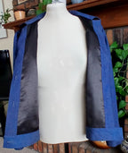 Denim & Velvet Jacket, Women's Upcycled Jacket, Navy Blue & Black