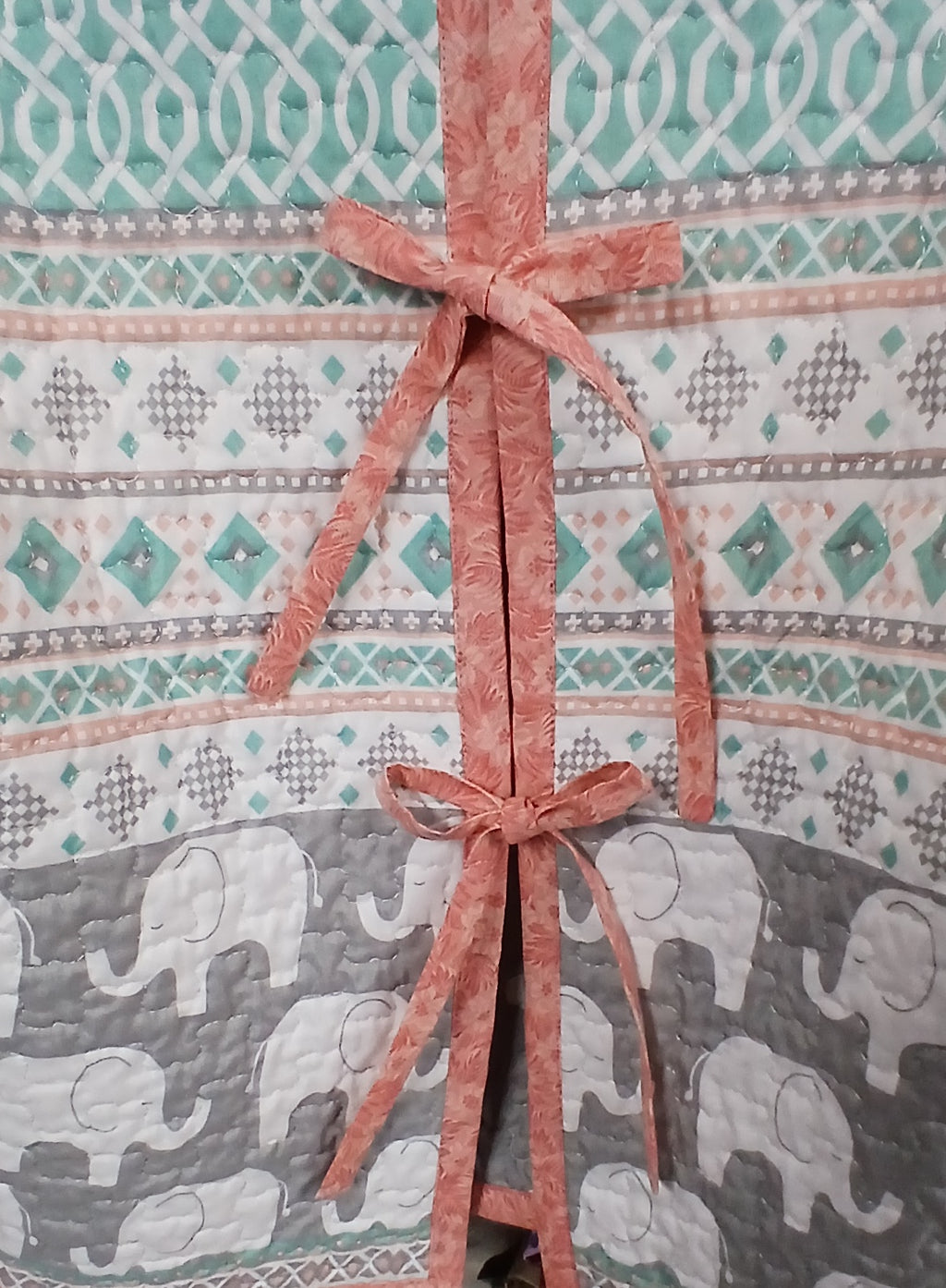 Upcycled Quilt Jacket, Elephant Print Cotton