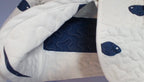 Toddler's Quilted Jacket, White with Blue Fishes