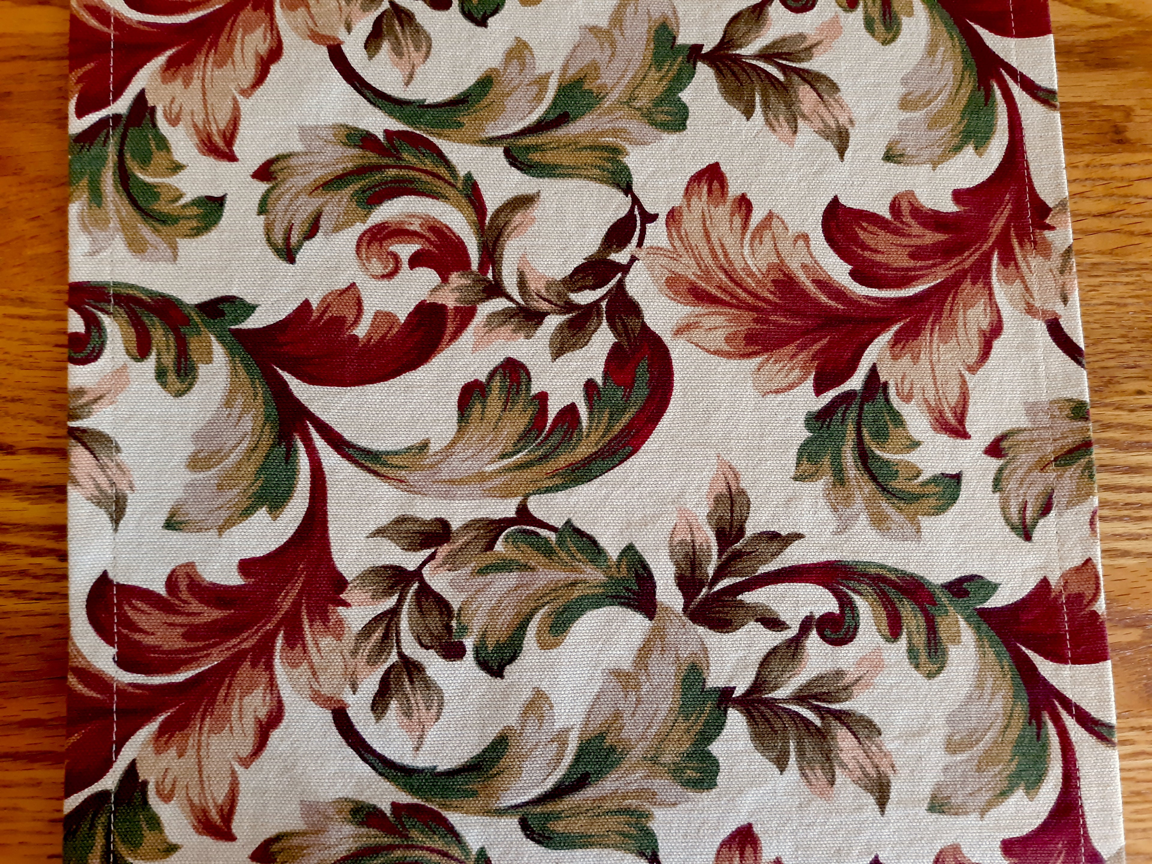 Florentine Design Table Runner, Terracotta Sage Green 100% Cotton