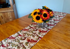 Florentine Design Table Runner, Terracotta Sage Green 100% Cotton