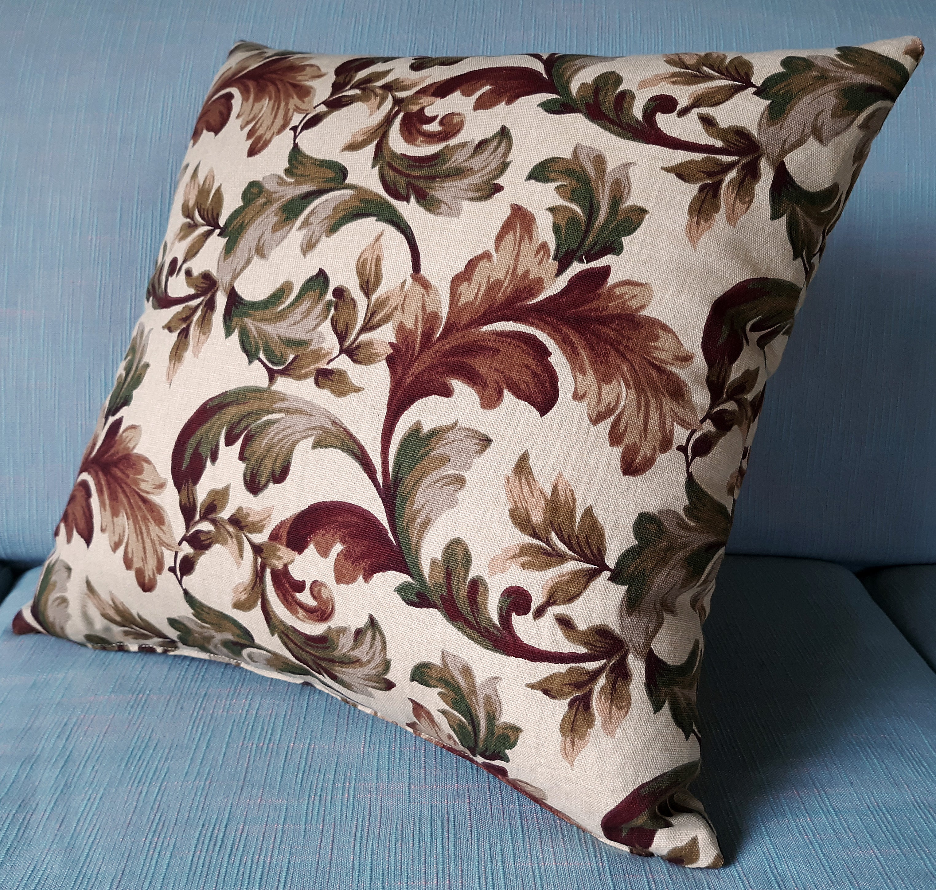 Florentine Throw Pillow Cover, Terracotta and Sage Green 100% Cotton