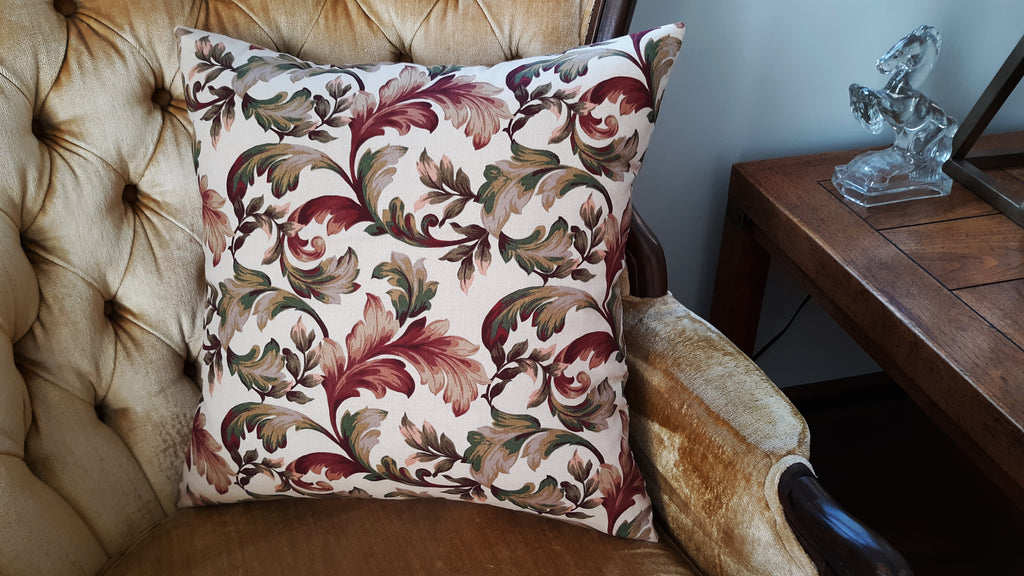 Florentine Throw Pillow Cover, Terracotta and Sage Green 100% Cotton