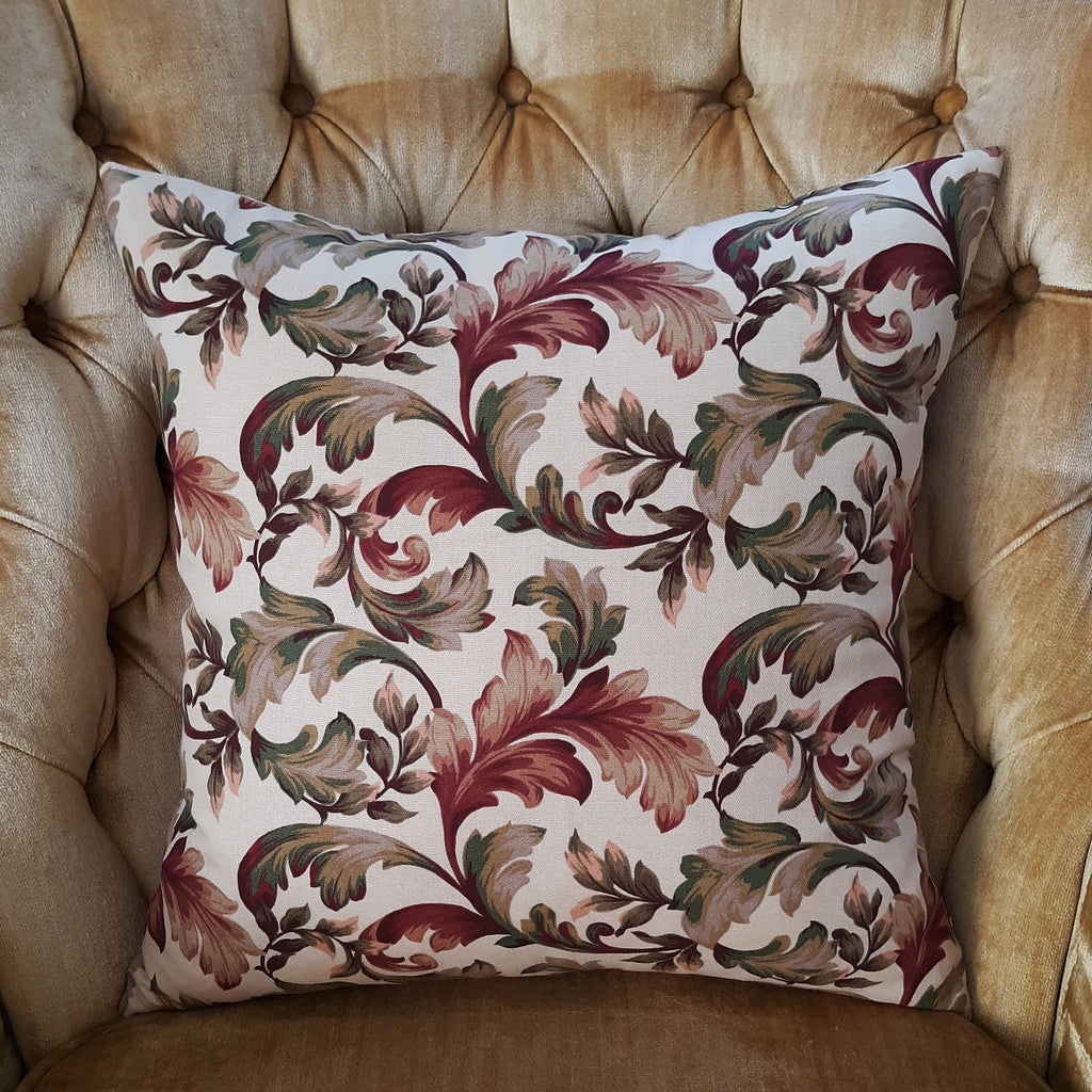 Florentine Throw Pillow Cover, Terracotta and Sage Green 100% Cotton