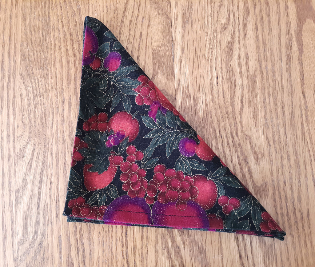 Burgundy Floral Cloth Dinner Napkins, Set of 4