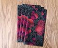 Burgundy Floral Cloth Dinner Napkins, Set of 4