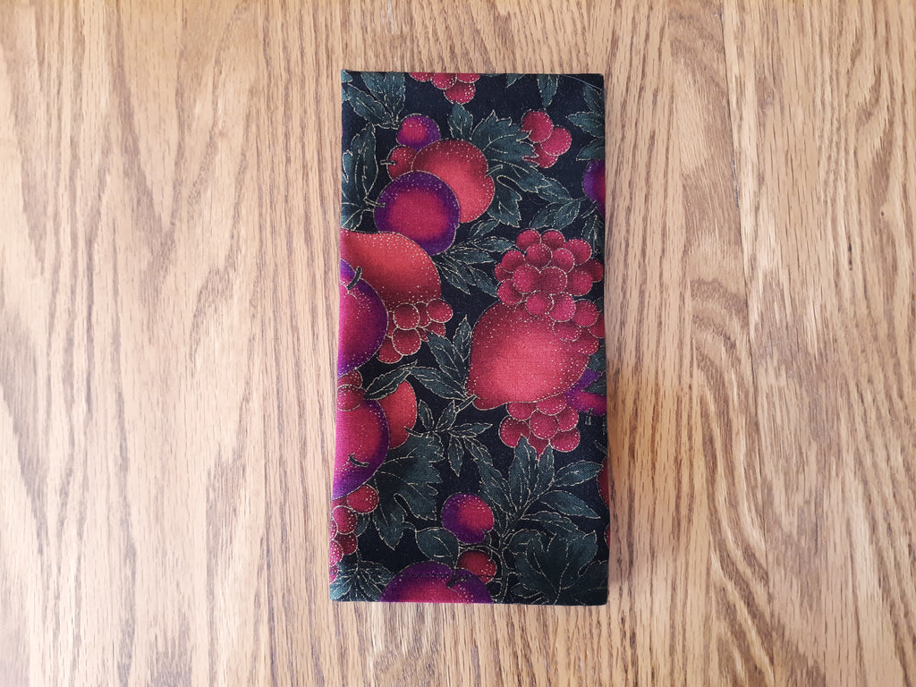 Burgundy Floral Cloth Dinner Napkins, Set of 4