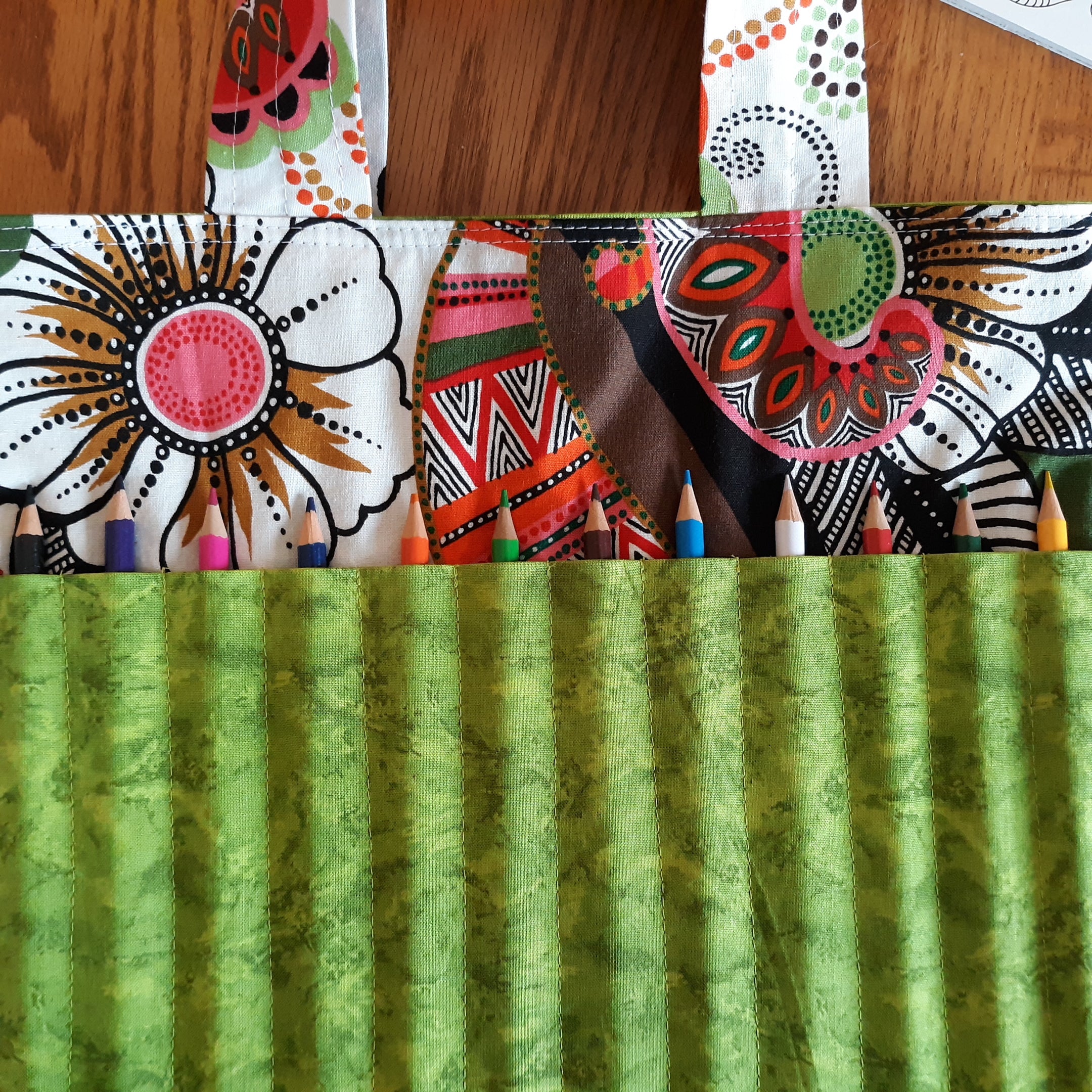 Coloring Tote with Pencils and Advanced Coloring Book