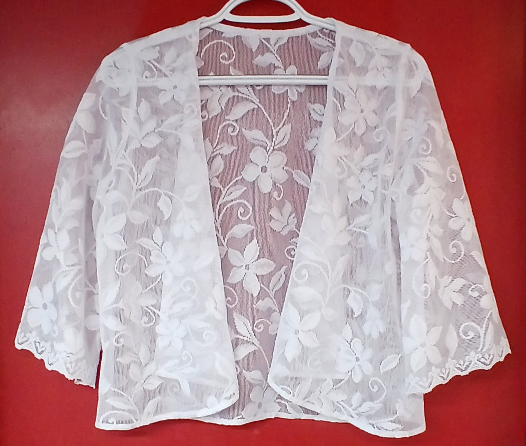White Lace Shrug, Lace Shoulder Wrap