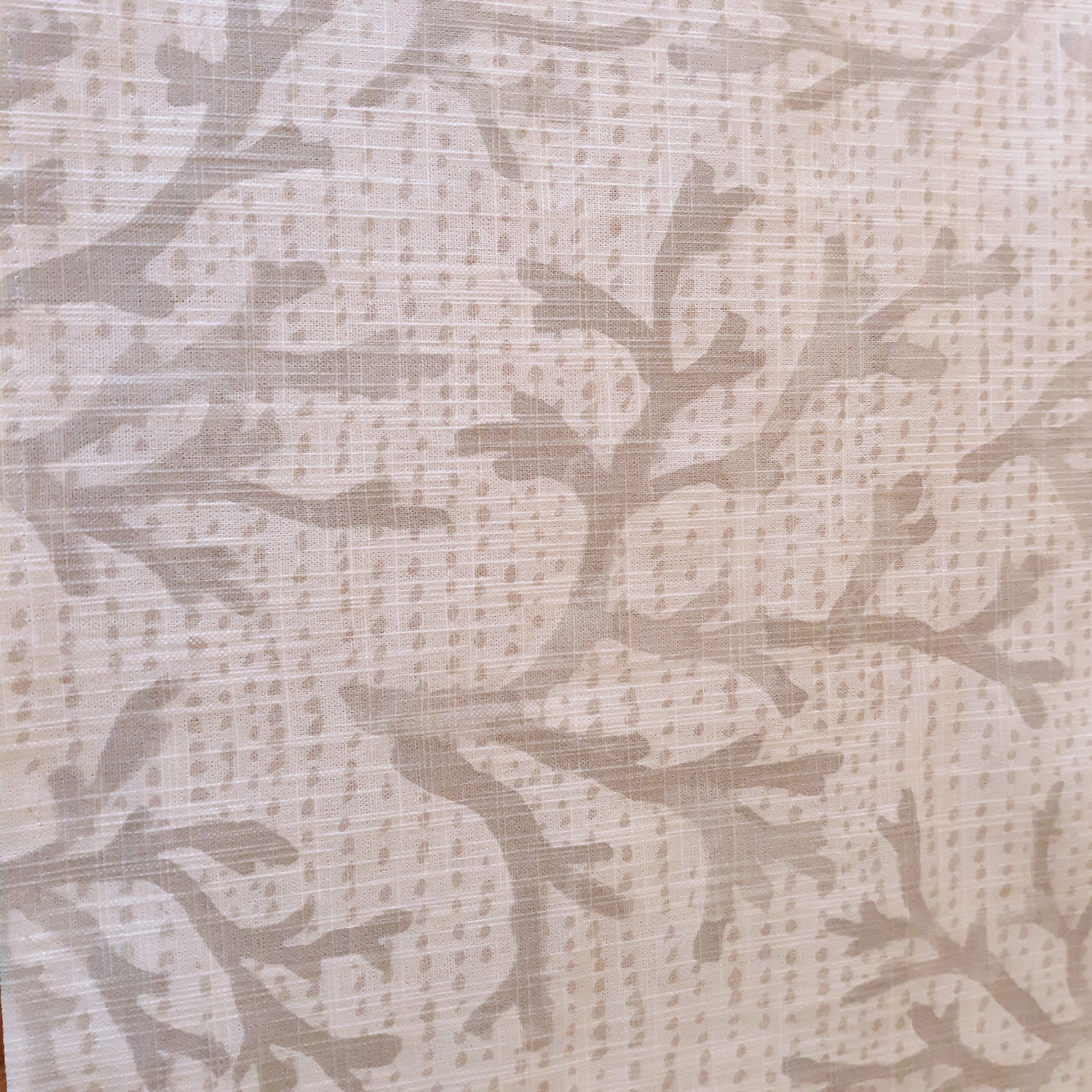 Coastal Table Runner, White Gray Sea Coral, 100% Cotton