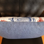 Sea Life Coastal Throw Pillow Cover | Indoor/Outdoor | Handmade | Red & Blue Marine Print