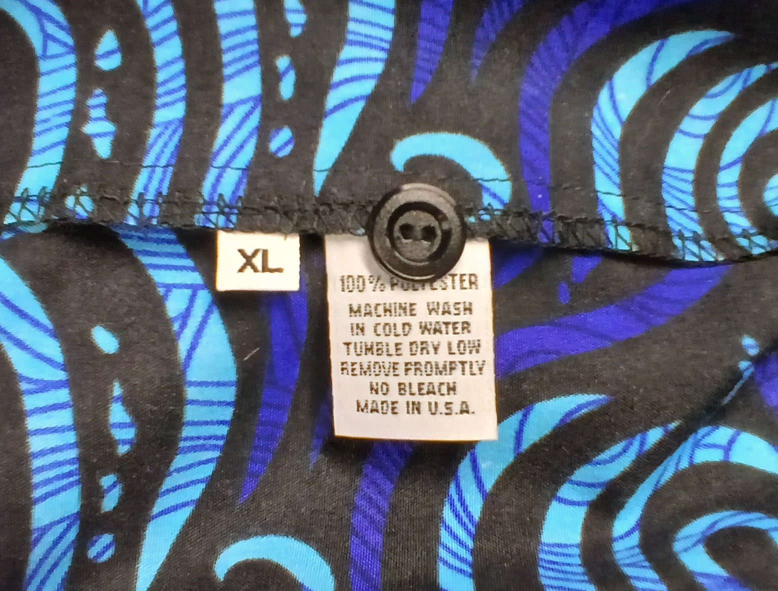 Men's African Wax Print Long Sleeve Shirt, Blue Black