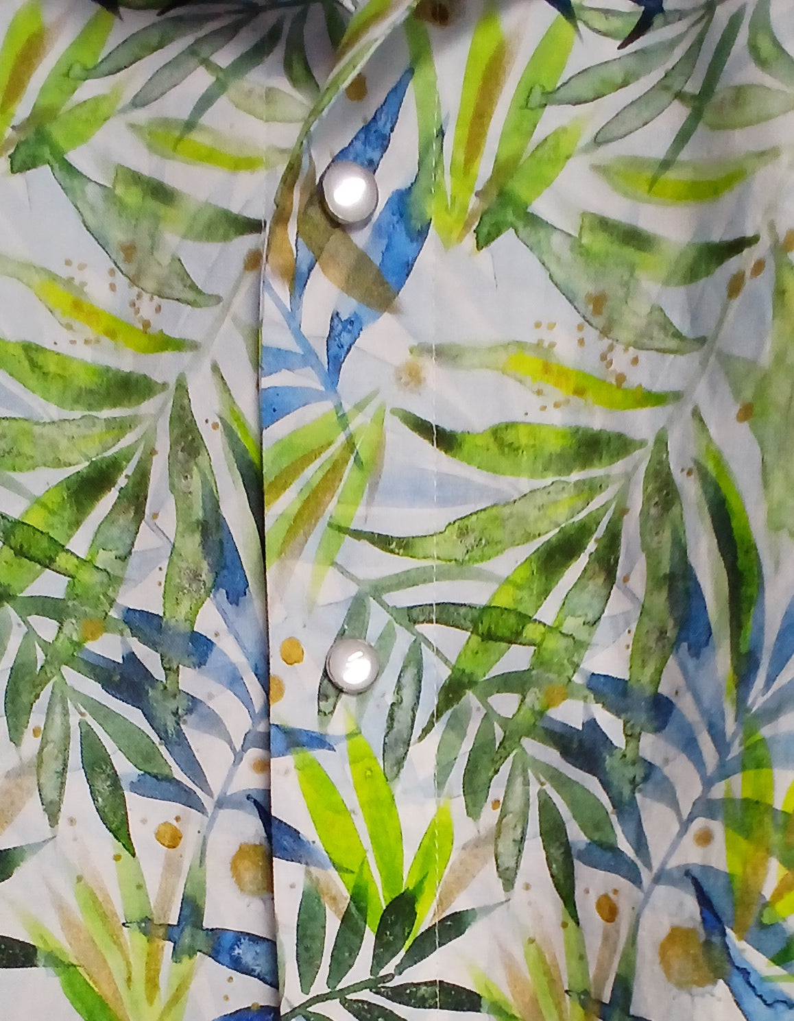 Men's Tropical Short Sleeve Shirt, 100% Cotton, Size M One-of-a-Kind
