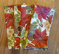 Cloth Dinner Napkins, Holiday Cotton Print Poinsettia, Set of 4