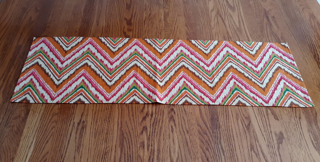 Vibrant Art Deco Table Runner, 12" x 32" 100% Cotton