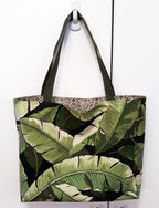 Tropical Palms Tote Bag, Green Indoor/Outdoor Fabric, Medium Size