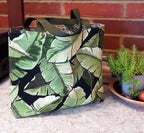 Tropical Palms Tote Bag, Green Indoor/Outdoor Fabric, Medium Size