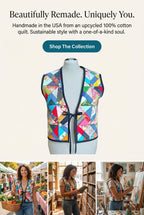 Upcycled Quilt Vest, Patchwork Design Cotton