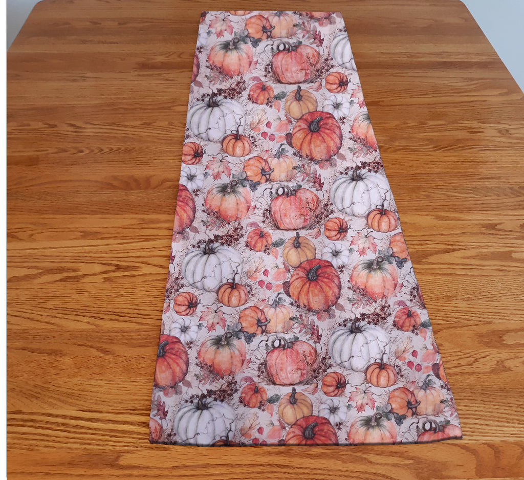 Handmade Fall Pumpkins Table Runner, Fall Decor, Multiple Sizes, 100% Cotton