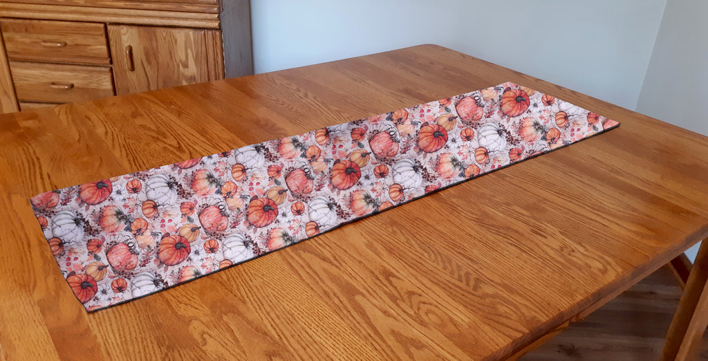 Handmade Fall Pumpkins Table Runner, Fall Decor, Multiple Sizes, 100% Cotton