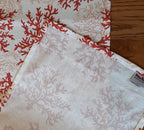 Coastal Table Runner, Red Coral, 100% Cotton