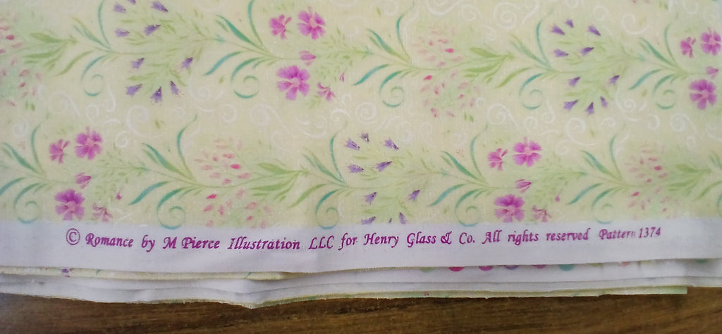 Quilt Cotton, Henry Glass & Co. "Romance" 1374 by M. Pierce Illustrator LLC