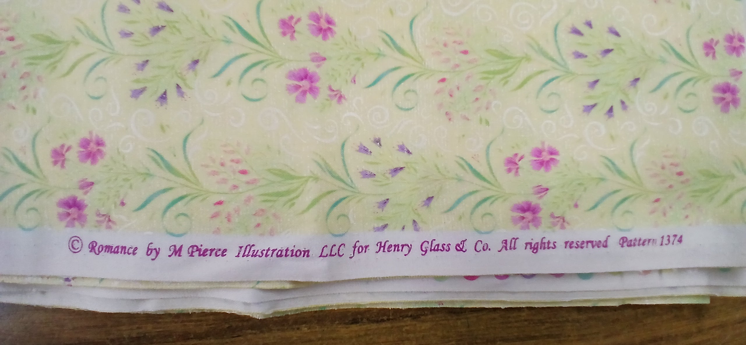 Quilt Cotton, Henry Glass & Co. "Romance" 1374 by M. Pierce Illustrator LLC
