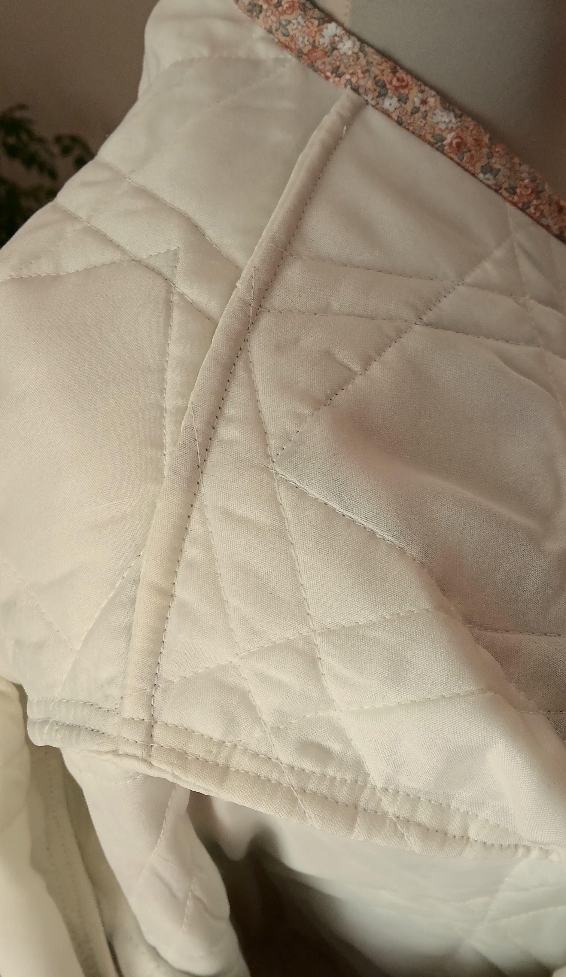 Upcycled Quilt Jacket, Rose Floral Block Pattern
