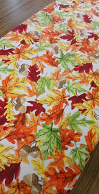Autumn Leaves Table Runner, Cotton Decorator Fabric