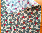 Winter Holidays Table Runner, Green Holly, 12"x48"