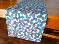 Winter Holidays Table Runner, Green Holly, 12"x48"