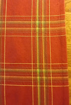Terracotta Woven Plaid Table Runner, 100% Cotton