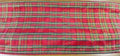 Holiday Table Runner, Red Taffeta Gold Metallic Plaid