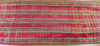 Holiday Table Runner, Red Taffeta Gold Metallic Plaid