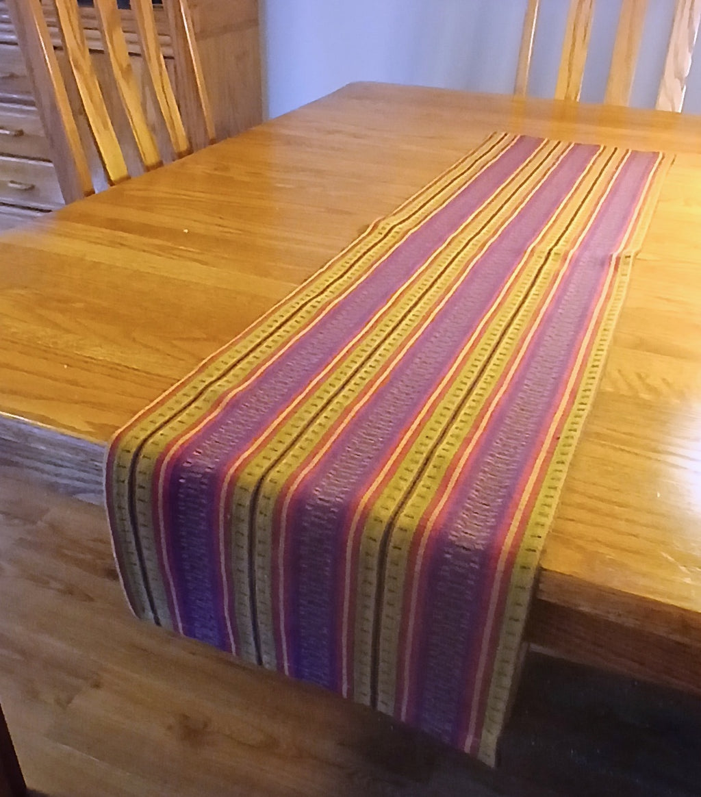 Woven Stripe Table Runner, 100% Cotton