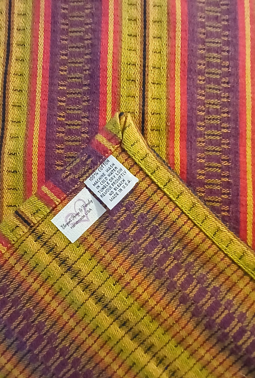 Woven Stripe Table Runner, 100% Cotton
