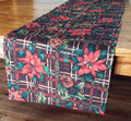 Rustic Christmas Table Runner, Poinsettias