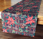 Rustic Christmas Table Runner, Poinsettias