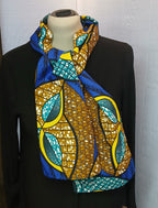 Wax Print Wrap Scarf, African Design, Bold Colors