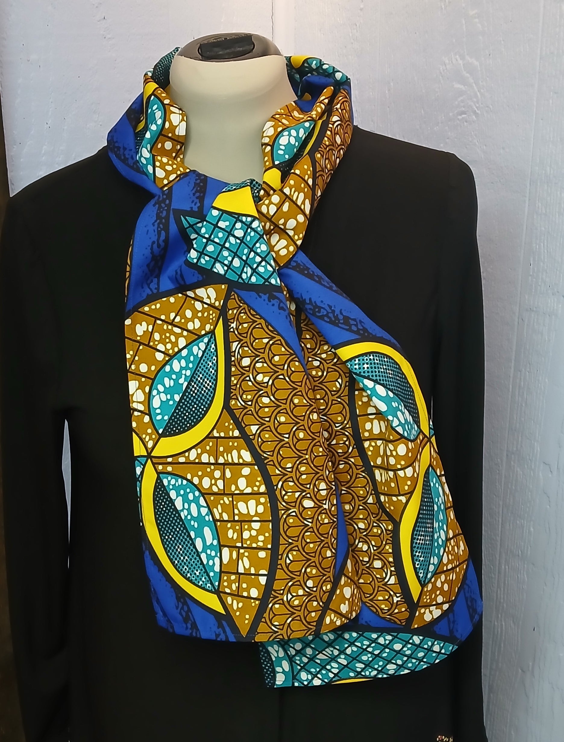 Wax Print Wrap Scarf, African Design, Bold Colors
