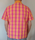 Men's Summer Seersucker Cotton Shirt, Short Sleeves, Button Up, Plaid