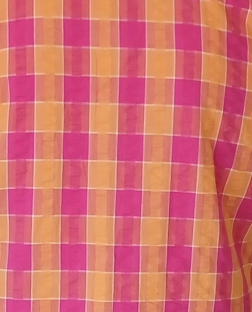 Men's Summer Seersucker Cotton Shirt, Short Sleeves, Button Up, Plaid